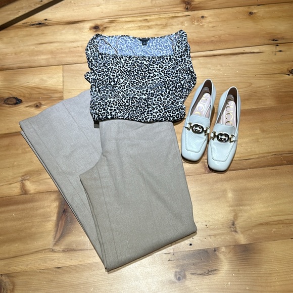 Banana Republic Harrison stretch Wide-Leg wool Pant Tan 0 - Picture 5 of 5